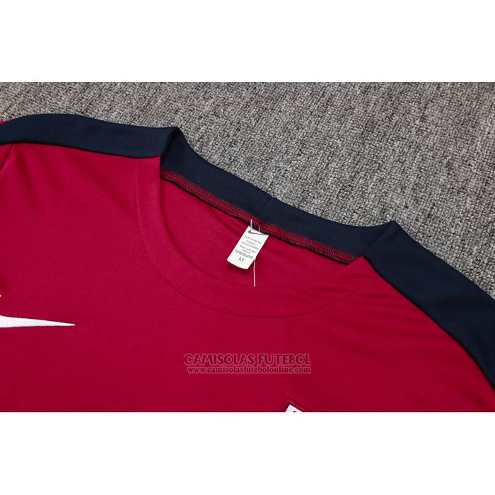 Fato de Treino Inglaterra Manga Curta 2024-2025 Vermelho - Calcas Curta